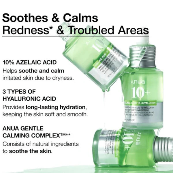 Anua Azelaic Acid 10 Hyaluron Redness Soothing Serum, 30ml